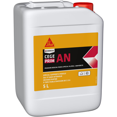 SIKA - Primaire CEGEPRIM AN  bouche-pores - spécial Spécial plâtre et chape anhydrite- 5L