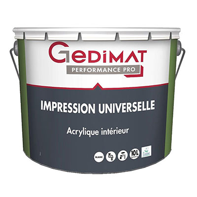 GEDIMAT Performance Pro - Impression universelle premium acrylique - blanc - 10L