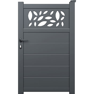 Portillon ALABAMA aluminium - gris anthracite structuré - l.1,05 x H.1,66 m