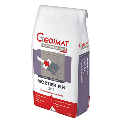 GEDIMAT Performance Pro - Mortier fin - gris - sac de 5kg