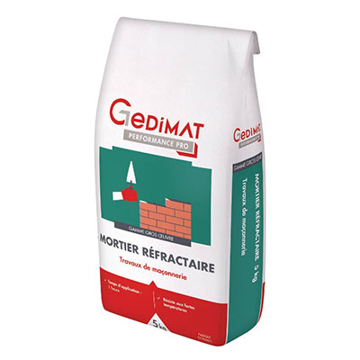 GEDIMAT Performance Pro - Mortier réfractaire - sac de 5kg