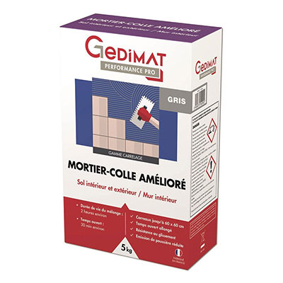 GEDIMAT Performance Pro - Mortier-colle amélioré C2ET NF - gris - sac de 5kg