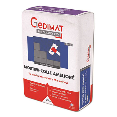 GEDIMAT Performance Pro - Mortier-colle amélioré C2ET NF - gris - sac de 25kg