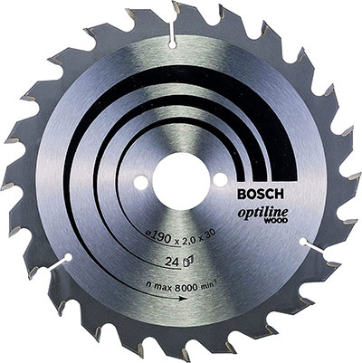 BOSCH - Lame circulaire Optiline Wood pour bois 24 dents ø190mm