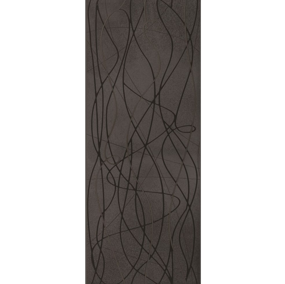 Faïence BLOOM 20 x 60 cm brillante - décor anthracite - vendu à l'unité