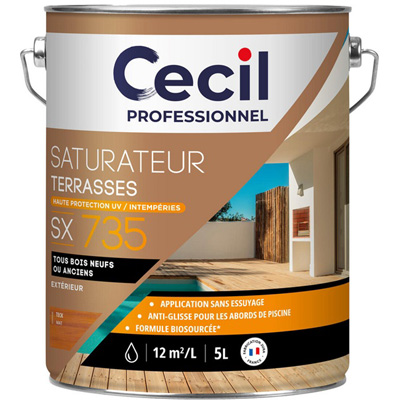 CECIL - Saturateur terrasses bois SX735 - teck - 5L