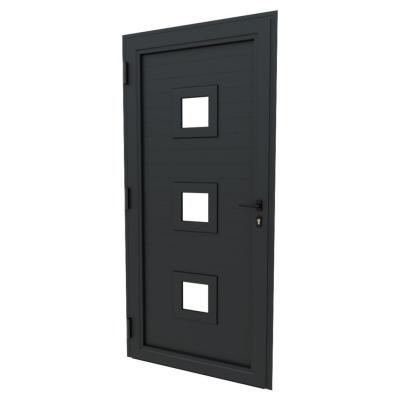 ALUSINAN - Porte d'entrée - poussant droit - noir - l. 90 x H. 216.5cm
