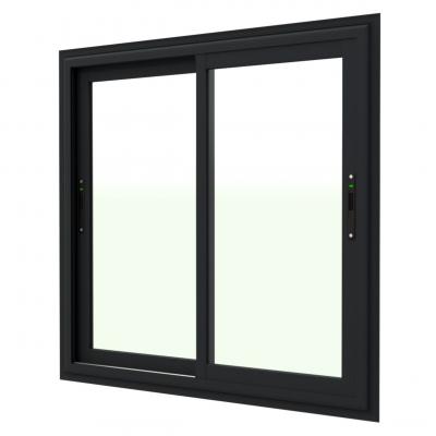 ALUSINAN - Fenêtre coulissante 2 vantaux - noir - l. 120 x H. 115cm