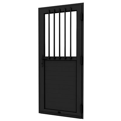 ALUSINAN - Porte de service barreaudée - poussant gauche - noir - l. 90 x H. 216.5cm