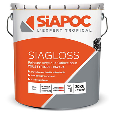 SIAPOC - Peinture SIAGLOSS - blanc satiné - 20kg