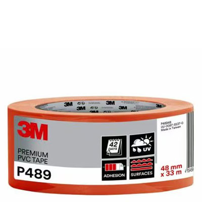 3M - Adhésif de masquage P489 PVC Tape - orange - l. 48mm x L. 33m