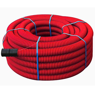 TUBULEX - Gaine TPC réseau électrique NF - rouge - ø63mm x L. 25m