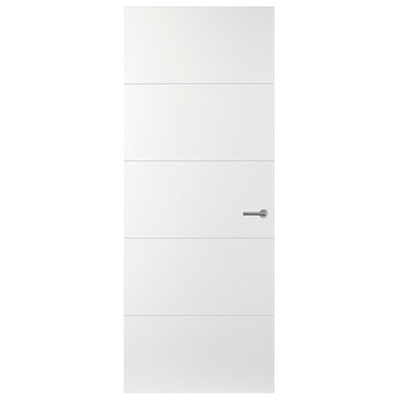 XIDOOR - Porte Berkoline rainurée à recouvrement - blanc alpin - Ep. 3.9 x l. 95 x H. 204cm