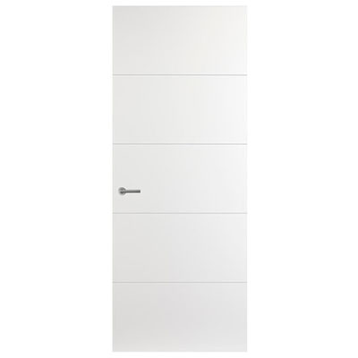 XIDOOR - Porte Berkoline rainurée à recouvrement - poussant gauche - blanc alpin - Ep. 3.9 x l. 75 x H. 204cm