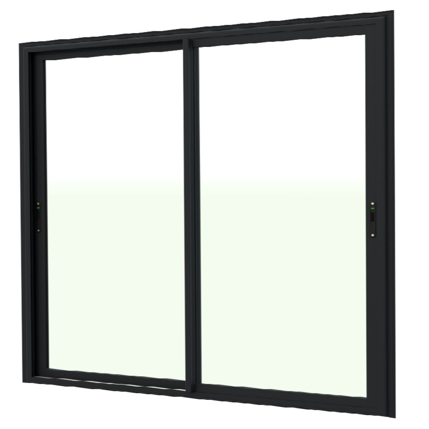 ALUSINAN - Baie vitrée coulissante 2 vantaux - noir - L. 180 x H. 219cm