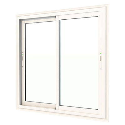 ALUSINAN - Fenêtre coulissante 2 vantaux + moustiquaire - blanc - l. 120 x H. 115cm