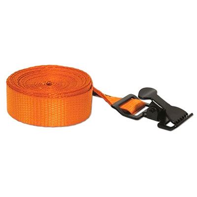 Sangle avec boucle  crocodile  polyester - orange - l. 25mm x L. 4m