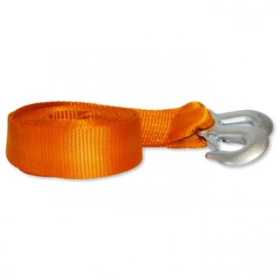 Sangle avec 2 crochets à il avec linguet polyester - orange - l. 50mm x L. 5m