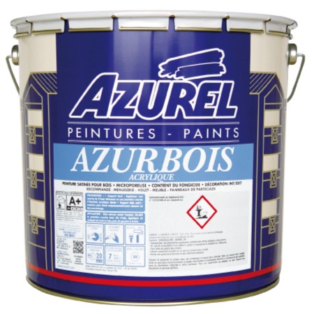 AZUREL - Peinture AZURBOIS spécial bois - blanc satin - 2.5L