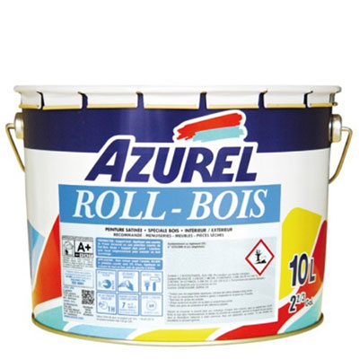 AZUREL - Peinture ROLL-BOIS spéciale bois - blanc satin - 10L