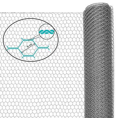 Grillage triple torsion mailles 13 x 13mm - galva - ø0.7mm x H. 1 m - rouleau de 10m