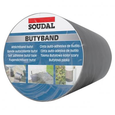 SOUDAL - Adhésif d'étanchéité Butyband - aluminium - Ep. 0.8 x l. 225mm x 10m