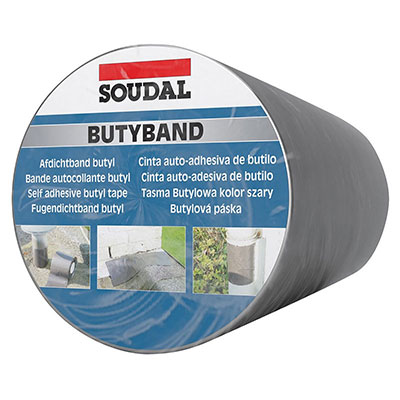 SOUDAL - Adhésif d'étanchéité Butyband - aluminium - Ep. 0.8 x l. 225mm x 10m