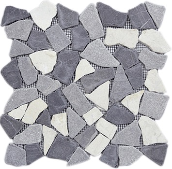 Galets sur trame NOA 30 x 30 cm - grey - boîte de 0.99m²