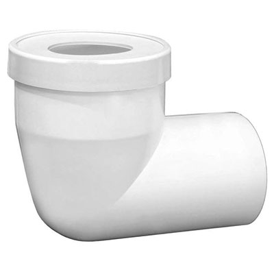 FIRST - Pipe coudée de WC avec joint PVC  - blanc - mâle/femelle