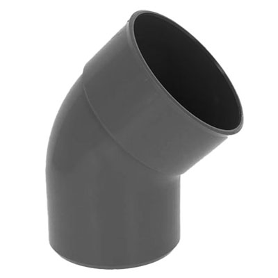 FIRST - Coude de gouttière PVC - gris anthracite - mâle/femelle 45° ø80mm