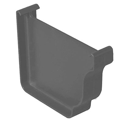 FIRST - Fond de gouttière carrée PVC - gris anthracite