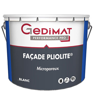 GEDIMAT Performance Pro - Peinture façade premium PLIOLITE® - blanc - 10L