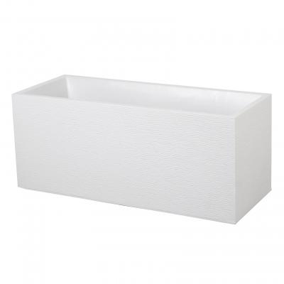 EDA - Bac à fleur GRAPHIT rectangle plastique - blanc cerusé - 98L