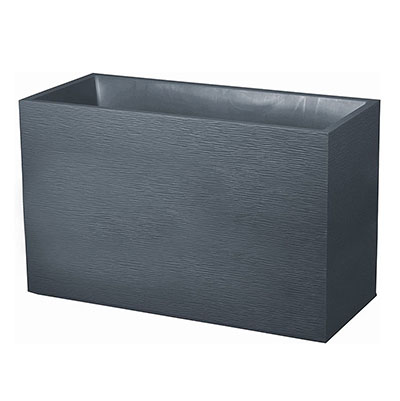 EDA - Bac à fleur GRAPHIT rectangle type  muret  plastique - gris anthracite - 116L