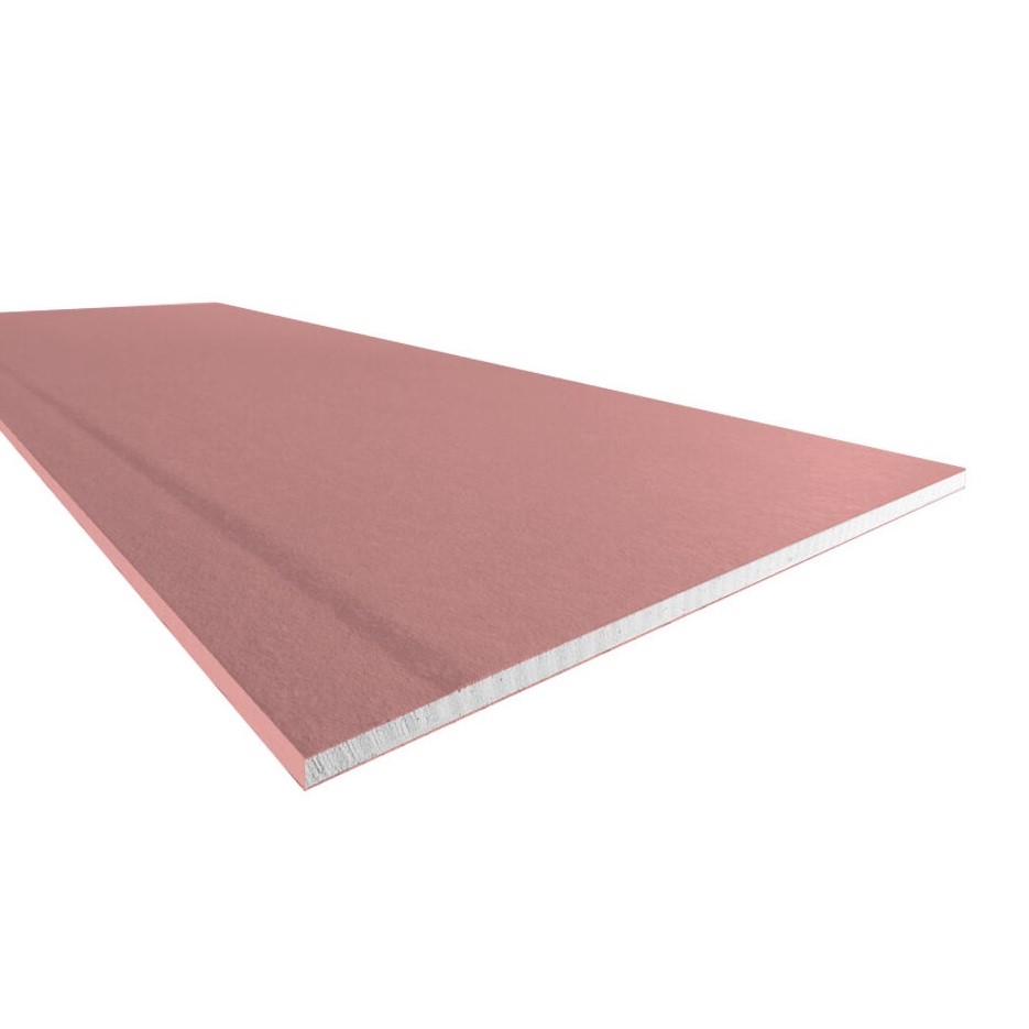 SINIAT - Plaque de plâtre hydrofugé PREGYFLAM std BA13 - rose - Ep. 12.5mm x l. 120 x L. 250cm