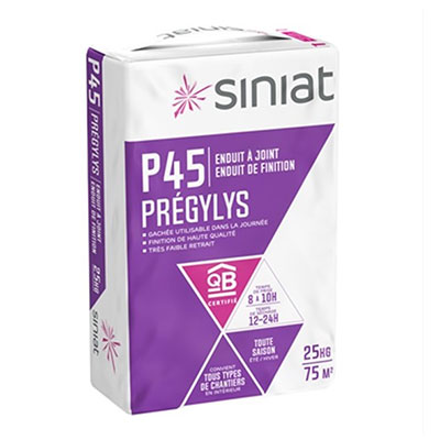 SINIAT - Enduit PREGYLYS 45 - blanc - sac de 25kg