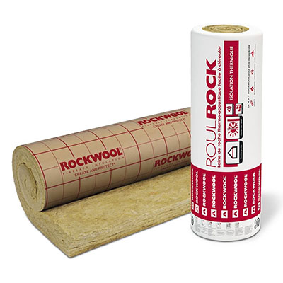 ROCKWOOL® - Laine de roche Roulrock Kraft Ep. 60 x l. 1200mm - rouleau de 8m