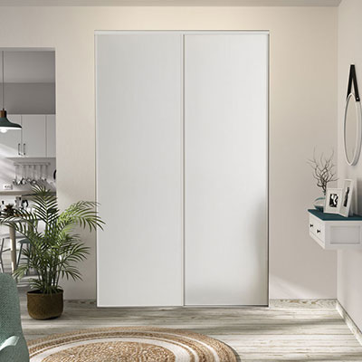 Pack 2 vantaux de placar coulissant 120x250 cm - coloris blanc veiné