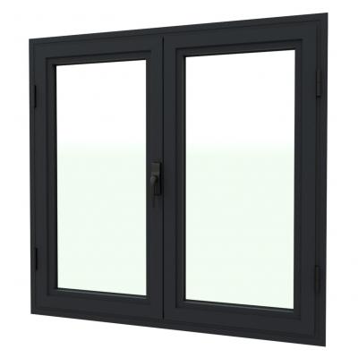ALUSINAN - Fenêtre battante 2 vantaux - noir - l. 120 x H. 115cm