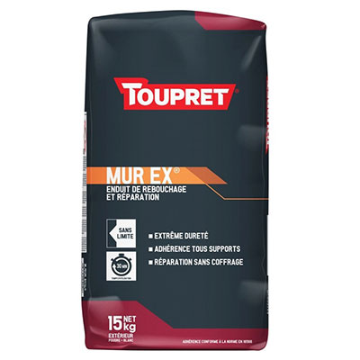 TOUPRET® - Enduit de rebouchage et de réparation MUREX® - blanc - sac de 15kg