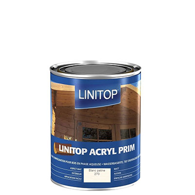 LINITOP® - Lasure Acryl Prim pour bois - blanc patine - 1L