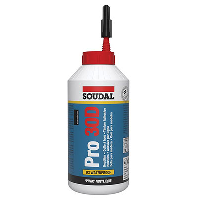 SOUDAL - Colle à bois PRO 30D - blanc - 750g