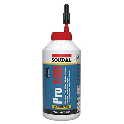 SOUDAL - Colle à bois PRO 10D - blanc - 750g