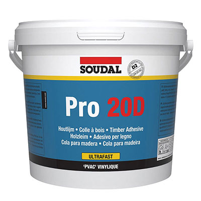 SOUDAL - Colle à bois PRO 20D - blanc - 5kg