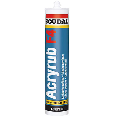 SOUDAL - Mastic acrylique Acryrub F4 - blanc - 300ml