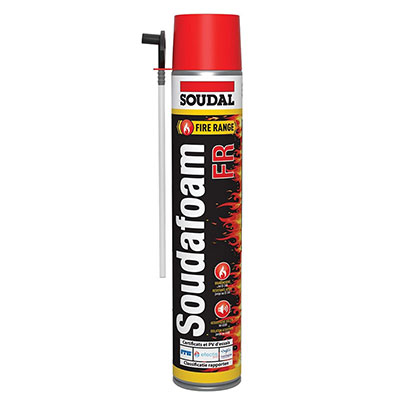 SOUDAL - Mousse polyrethane Soudafoam FR coupe-feu - rose - 750ml