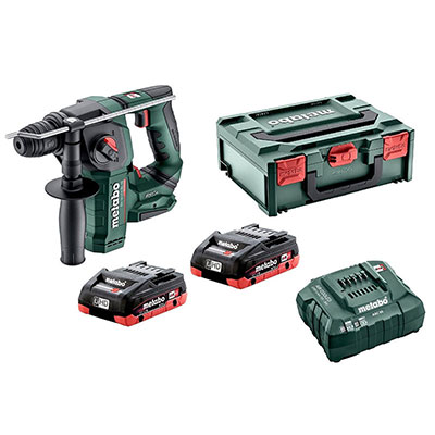 METABO - Marteau sans fil BH 18 LTX BL 16 + 2 batteries Li-Power 18V 2Ah + 1 chargeur + accessoires - en coffret