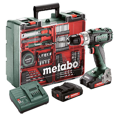 METABO - Perceuse-visseuse sans fil BS 18 L QUICK SET + 2 batteries Li-Power 18V 2Ah + 1 chargeur + accessoires - en coffret