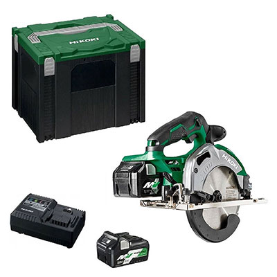 HIKOKI - Scie circulaire Multivolt sans fil C3606DA ø165mm + 2 batteries 36-18V 2.5 Ah + 1 chargeur - en coffret