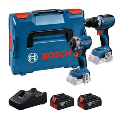 BOSCH - Pack 2 machines sans fil - 1 Perceuse-visseuse GSR 18V-65 + 1 Boulonneuse GDR 18V-215 + 2 batterie 5 Ah + 1 chargeur 18V-40 en coffret